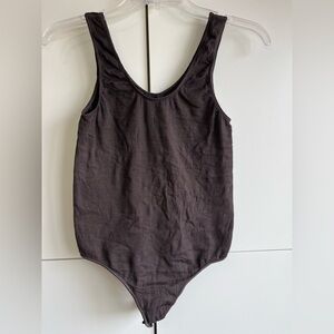 Skims Women’s Dark Gray Brown Ribbed Tank Bodysuit Size 2X/3X